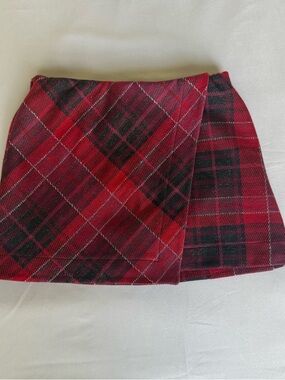 SO Red and Black Plaid Mini Skirt